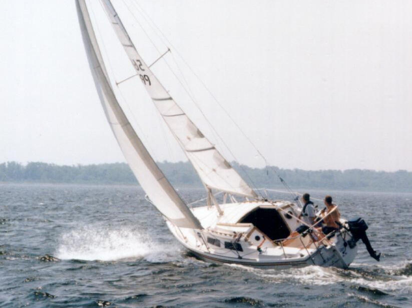 A friend & I sailing my Catalina 25 A photo of a friend & I sailing my Catalina 25